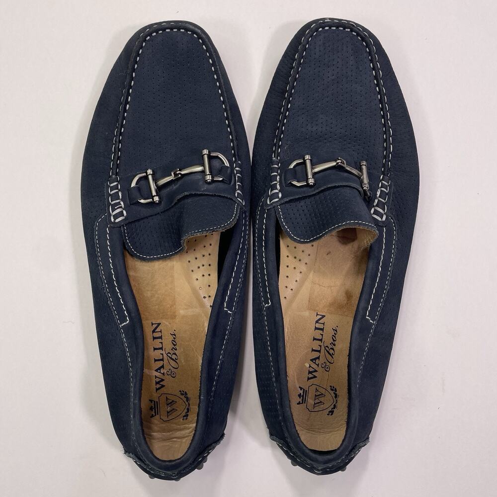 Wallin & Bros Shoes Mens Size 13 Blue Driving Loafers Horsebit